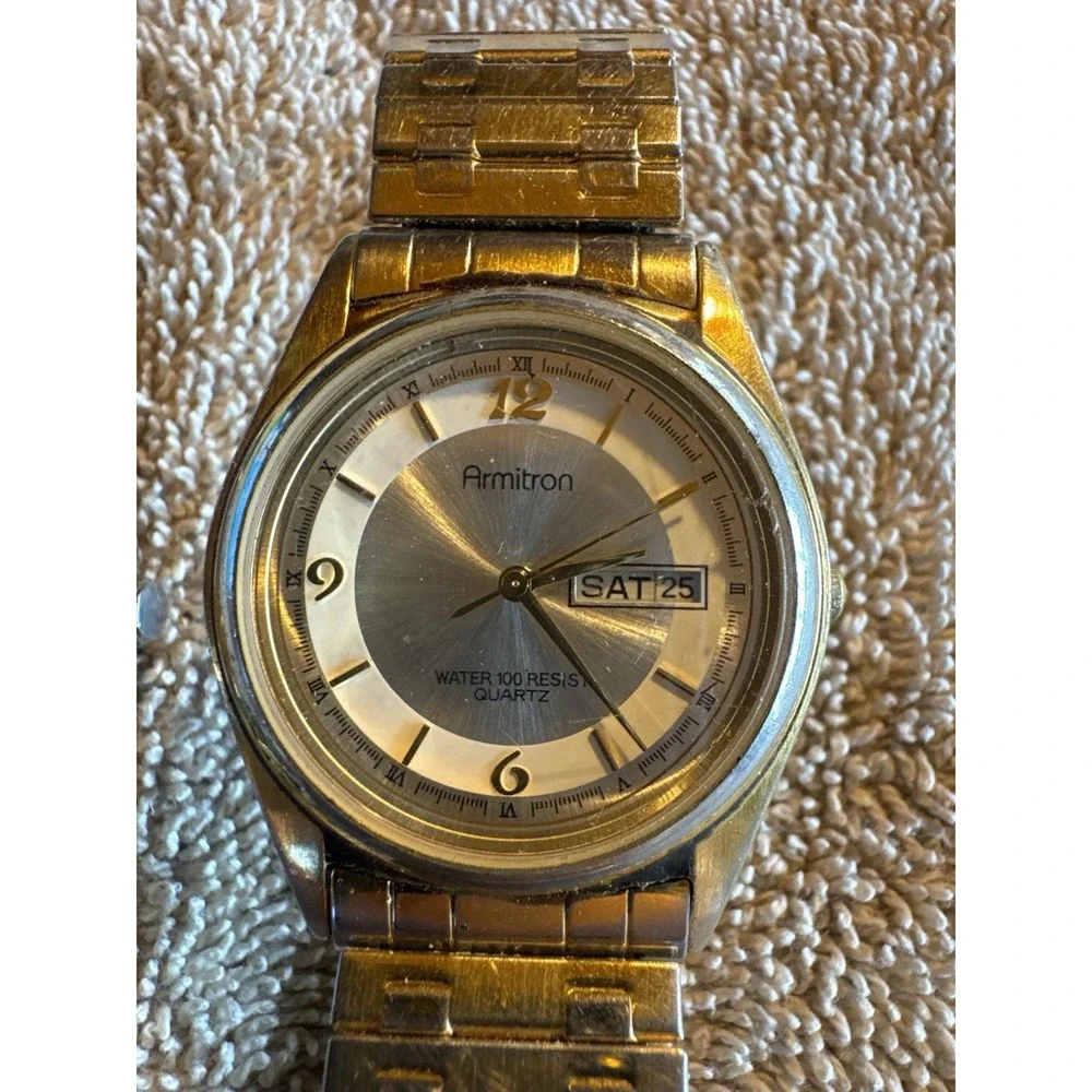 2 Men's Watches Kenneth Cole New York + Armitron Quartz Day Date Stainless